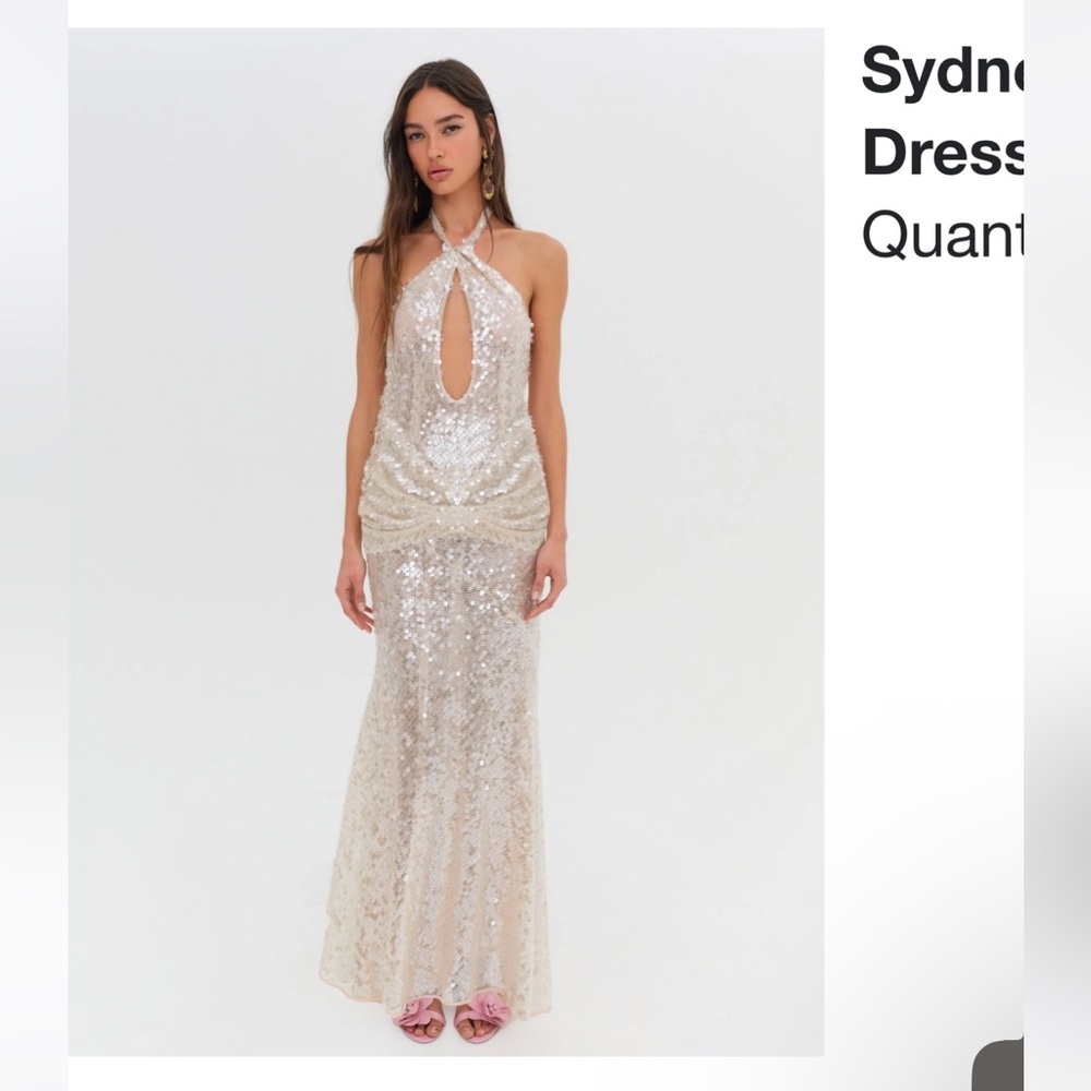 For Love And Lemons Sydney Sequin Maxi Dress - M / Nude